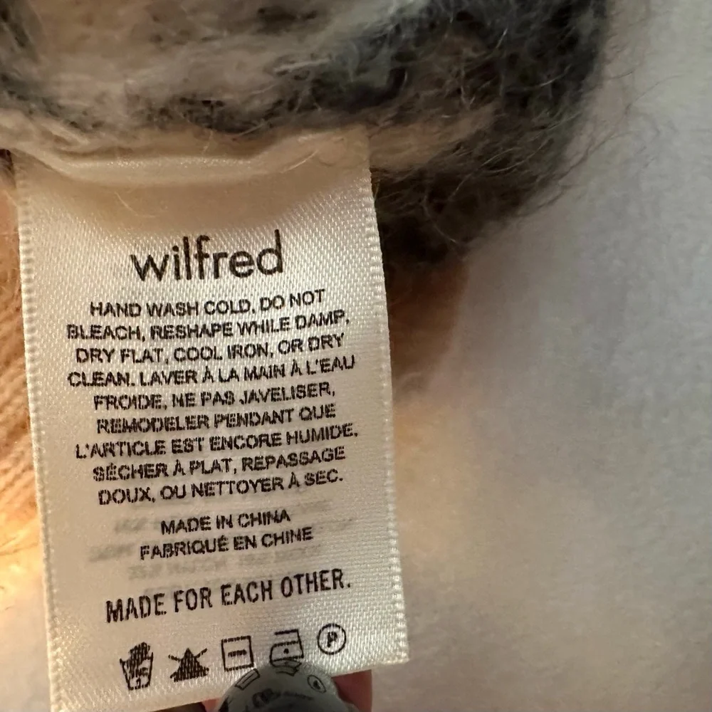 Wilfred Aritzia Striped Cadence Mohair Wool Cropped Cardigan Sweater XXS Womens